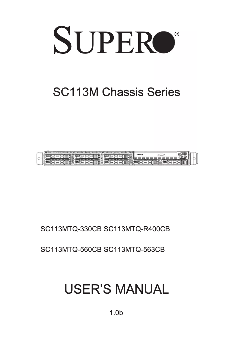 Image de la première page du manuel de l'appareil SuperChassis SC113M