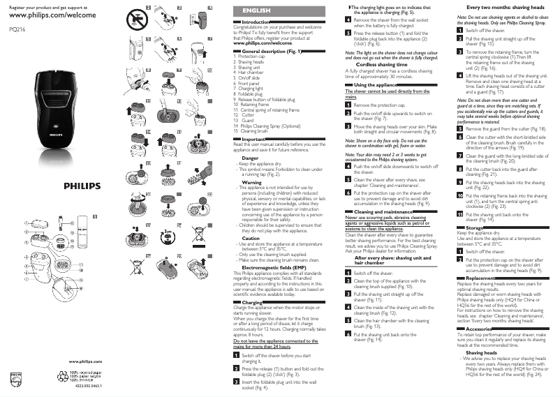 Page 1 de la notice Manuel utilisateur Philips HQ852