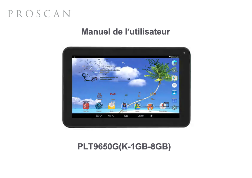 Page n°1 - Manuel utilisateur Proscan PLT9650G