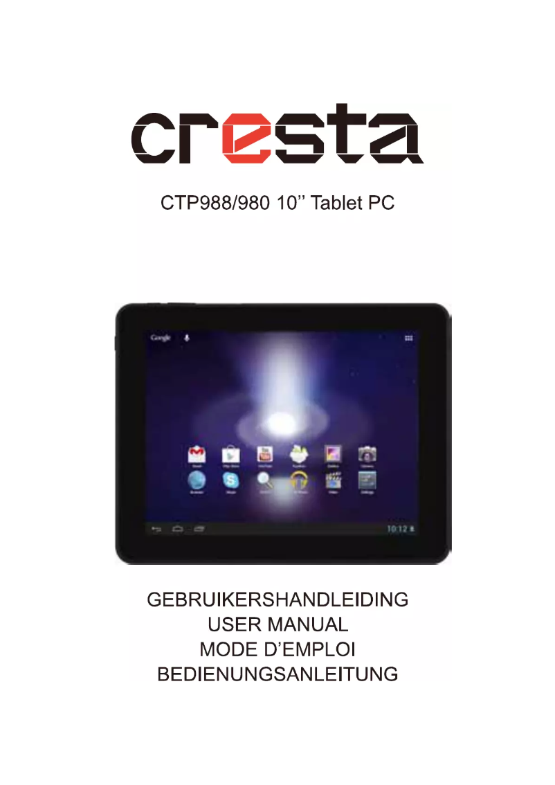 Page 1 de la notice Manuel utilisateur Cresta CTP980