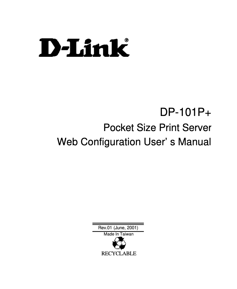 Page n°1 - Guide d'installation D-Link DP-101P+