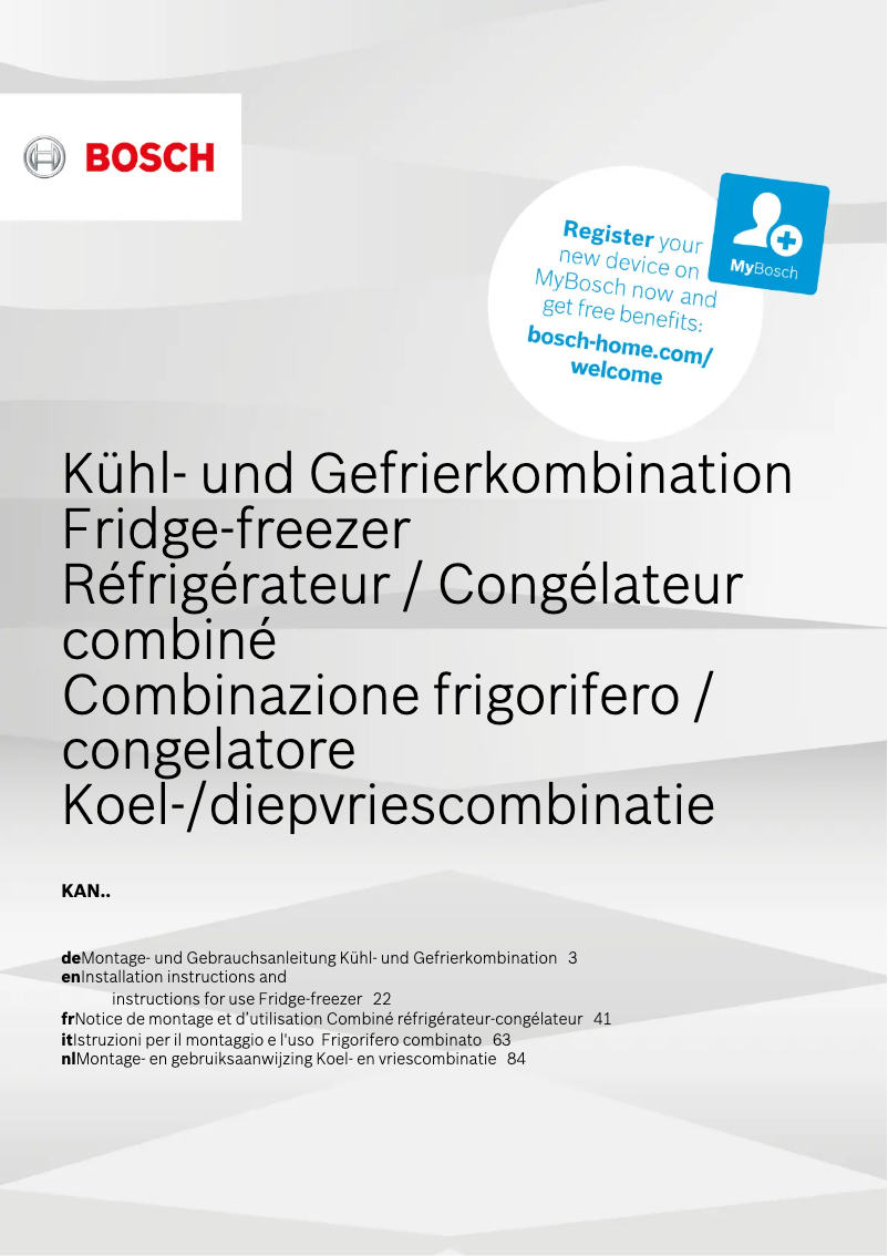 Image de la première page du manuel de l'appareil KAN92LB35