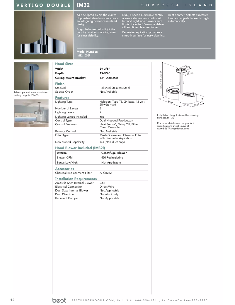 Página 1 del manual Manual de usuario Best Vertigo Double IM32I100SP