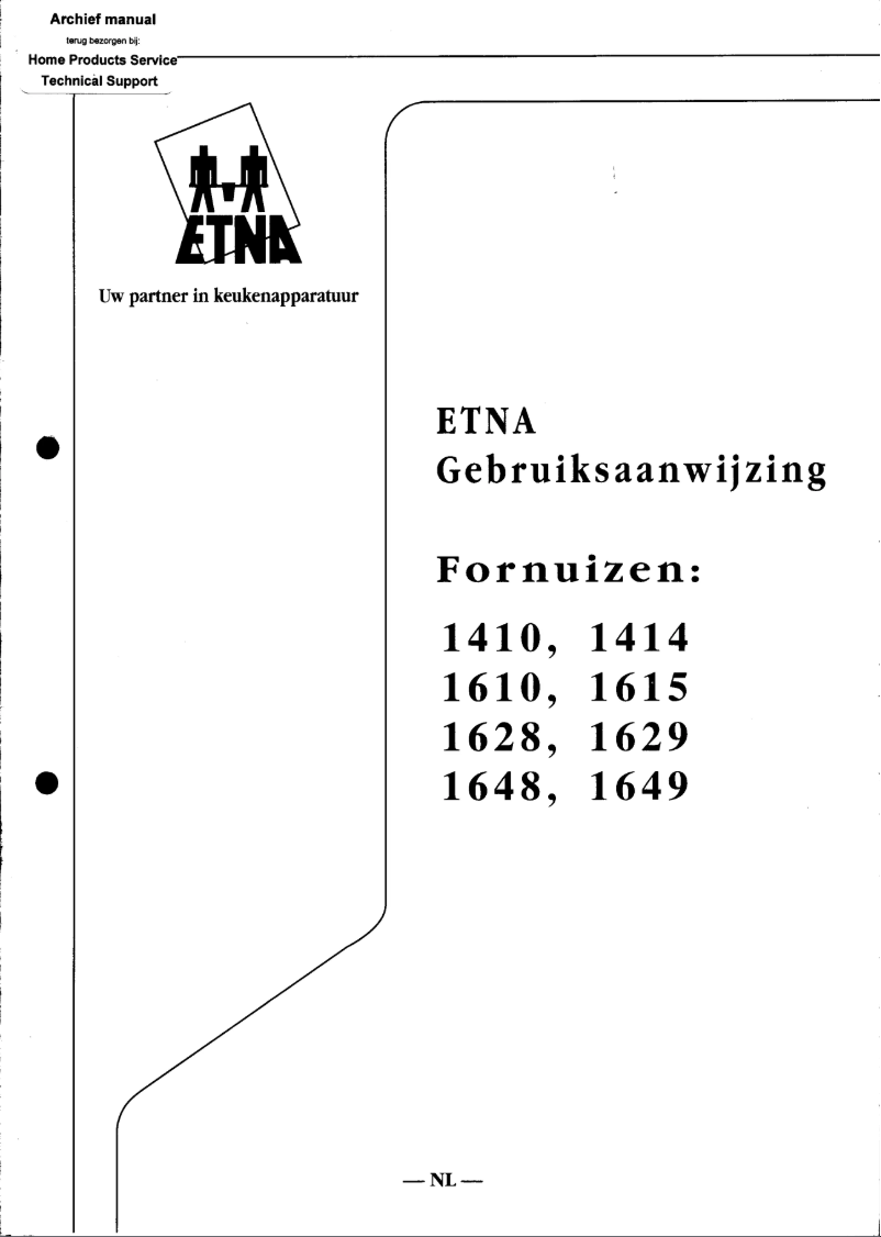 Page 1 de la notice Manuel utilisateur Etna 1649