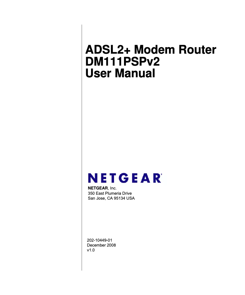 Page 1 de la notice Manuel utilisateur Netgear DM111PSP