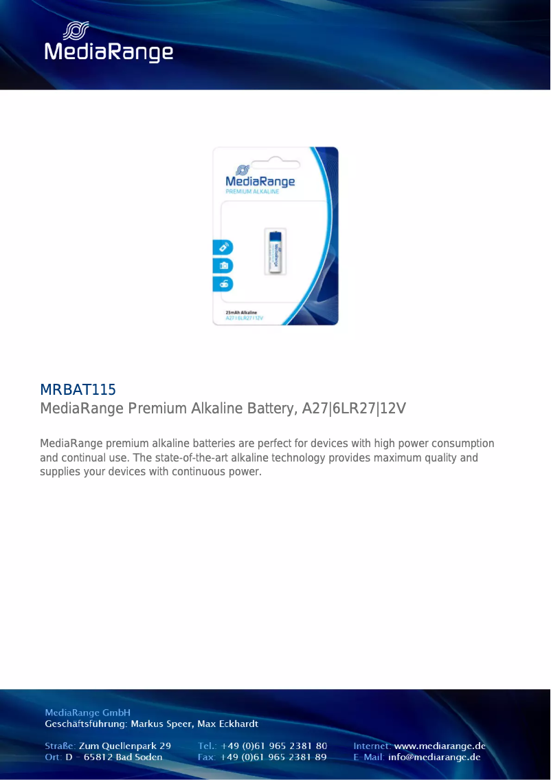 Image de la première page du manuel de l'appareil MRBAT115