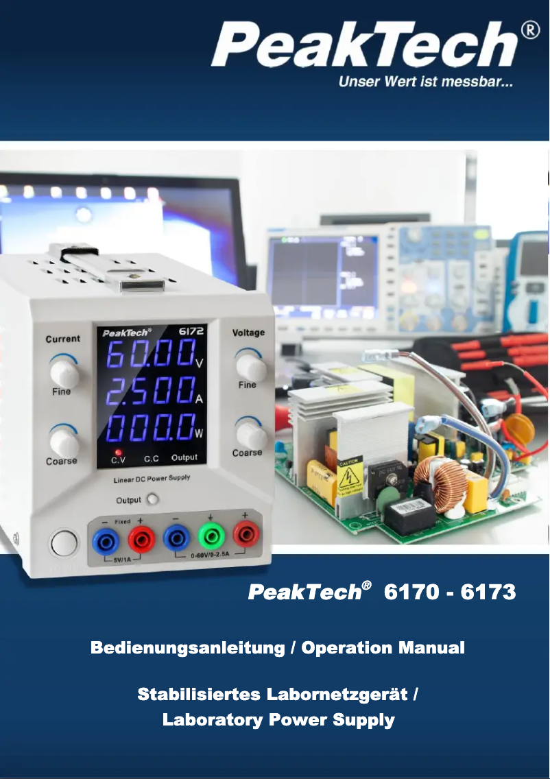 Page 1 de la notice Manuel utilisateur PeakTech 6172