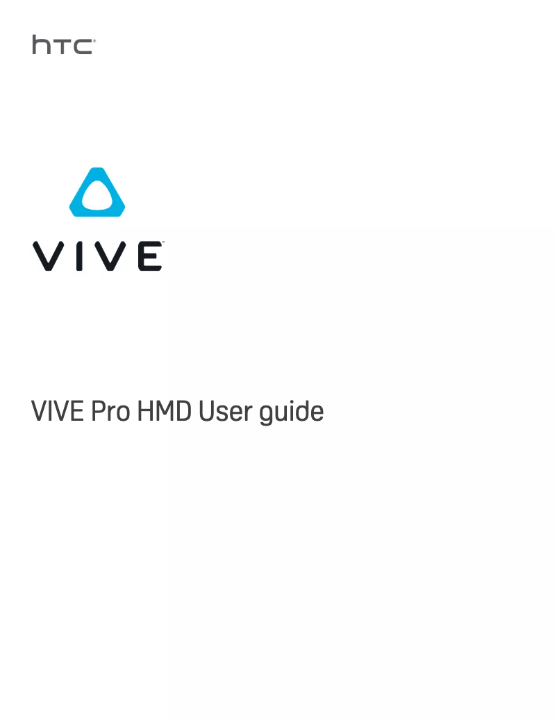 Image de la première page du manuel de l'appareil VIVE Pro HMD