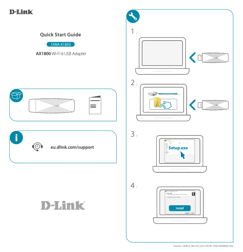Page 1 de la notice Guide d'installation D-Link DWA-X1850