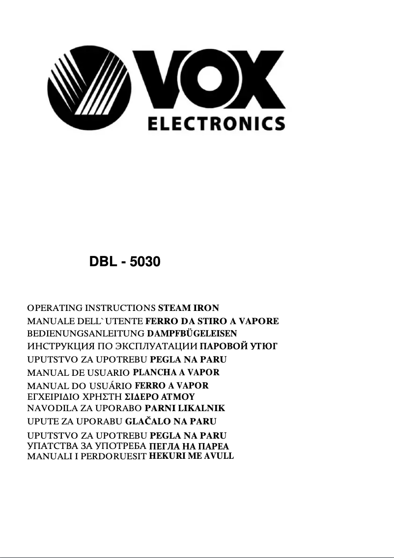 Page 1 de la notice Manuel utilisateur VOX DBL5030