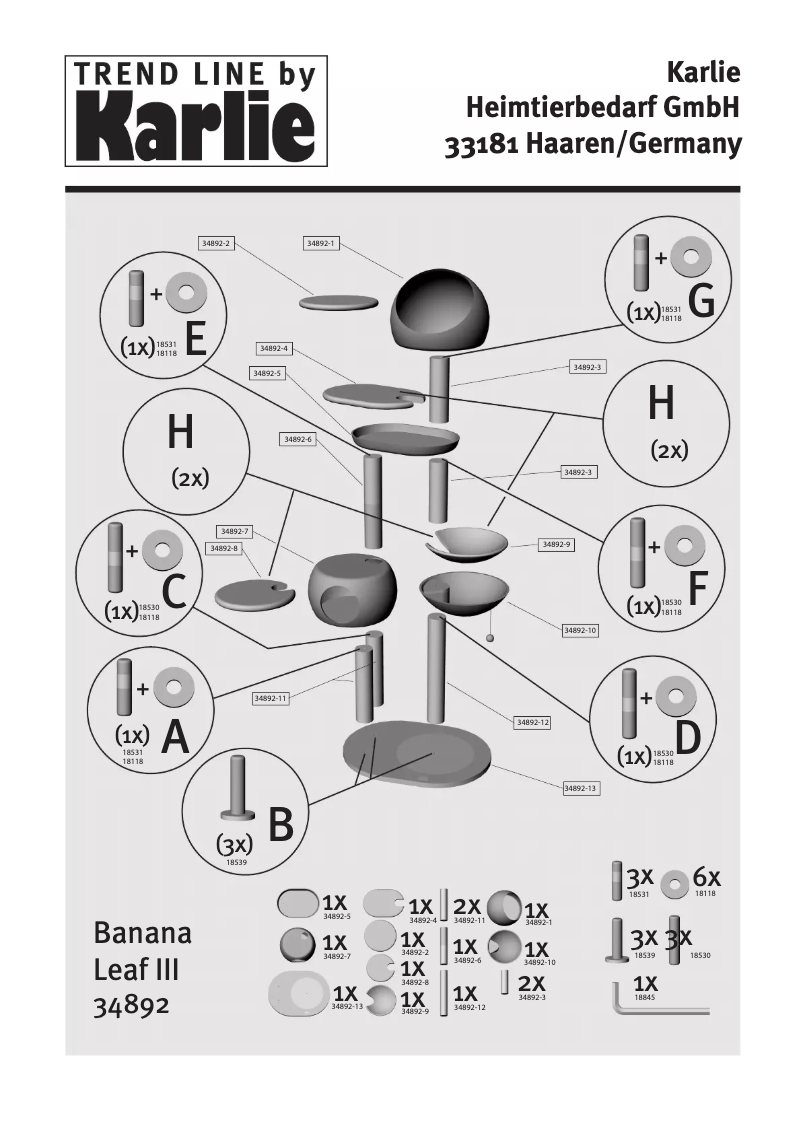 Page 1 de la notice Manuel utilisateur Karlie Banana Leaf III