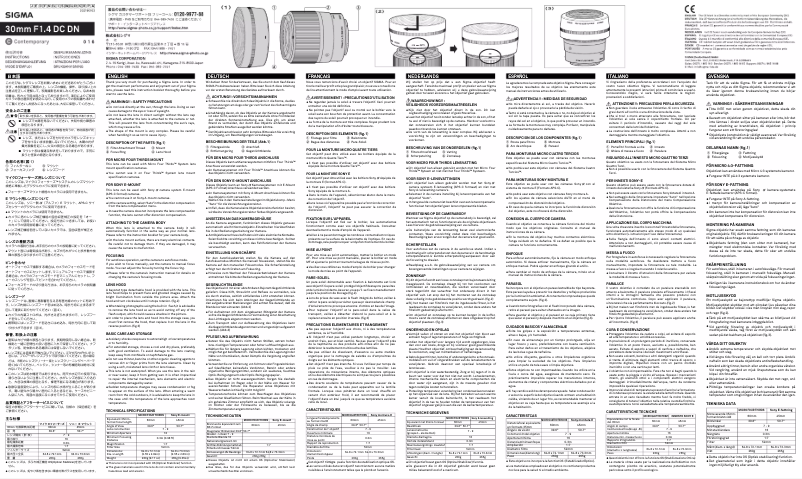 Image de la première page du manuel de l'appareil 30mm F1.4 DC DN