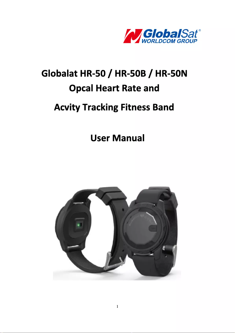 Page n°1 - Manuel utilisateur GlobalSat HR-50