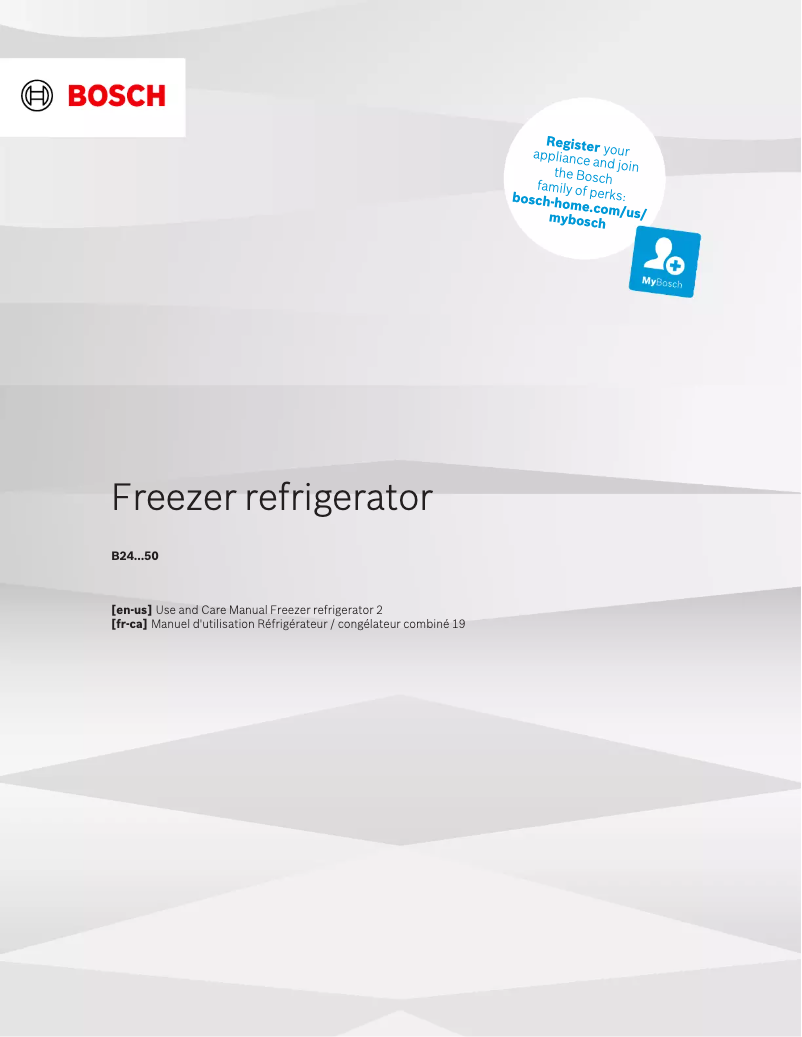 Page n°1 - Manuel d'utilisation et d'entretien Bosch B24CB50ESS