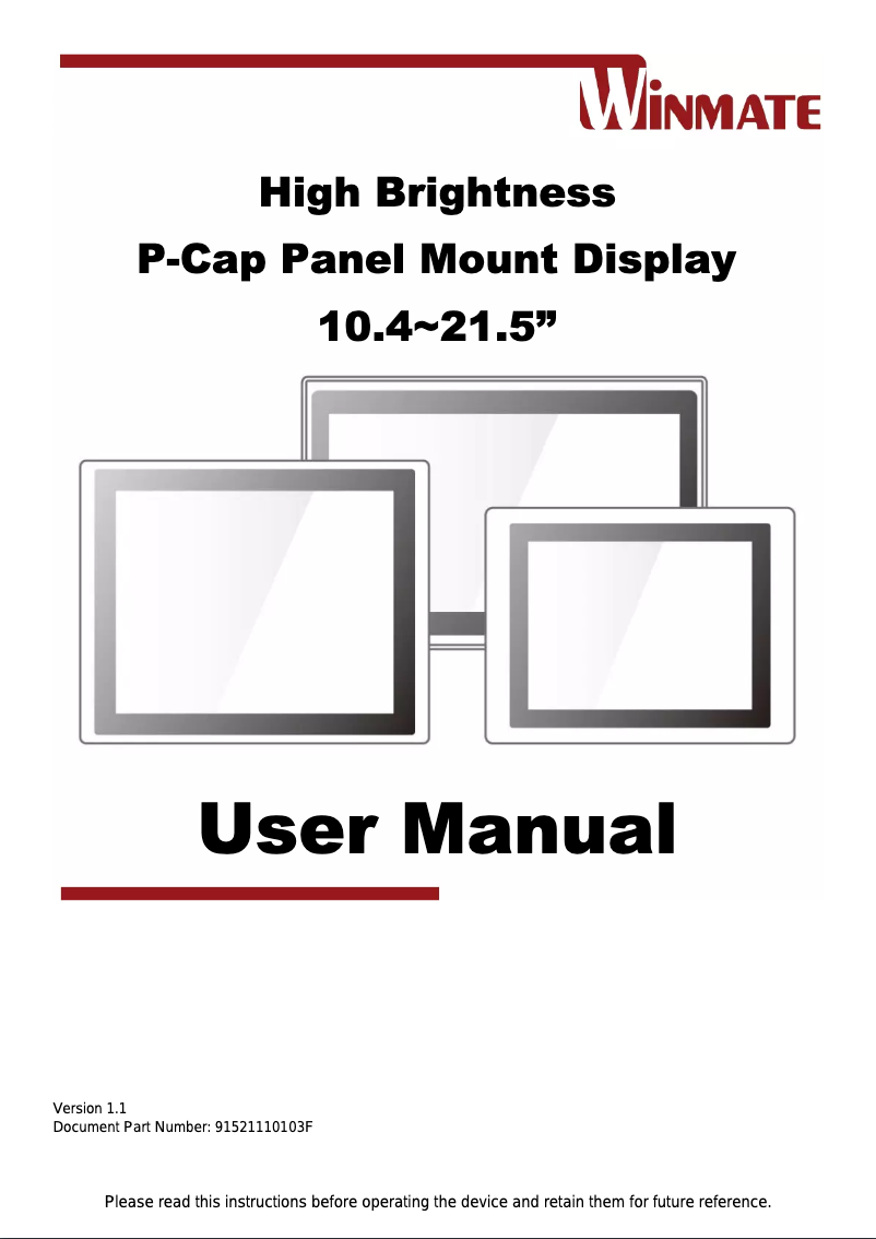 Página 1 del manual Manual de usuario Winmate W15L100-PPA2HB