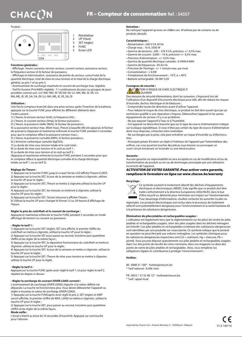 Image de la première page du manuel de l'appareil 54357