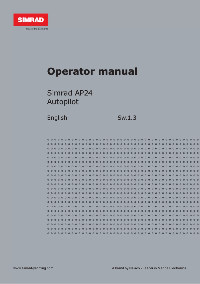 Image de la première page du manuel de l'appareil AP24 Autopilot