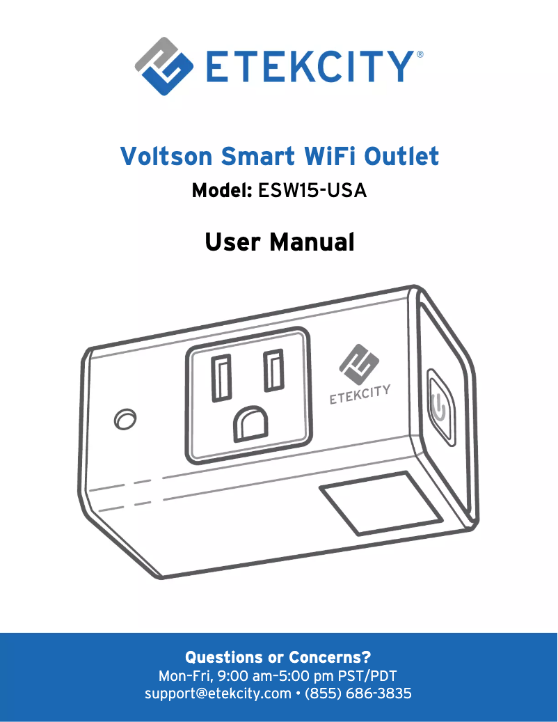 Image de la première page du manuel de l'appareil ESW15-USA