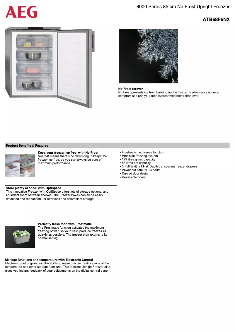 Página 1 del manual Ficha técnica AEG ATB68F6NX