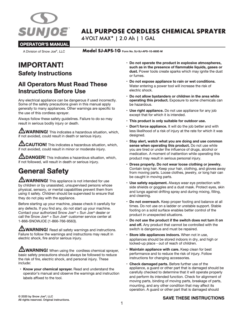 Image de la première page du manuel de l'appareil SJ-APS-1G