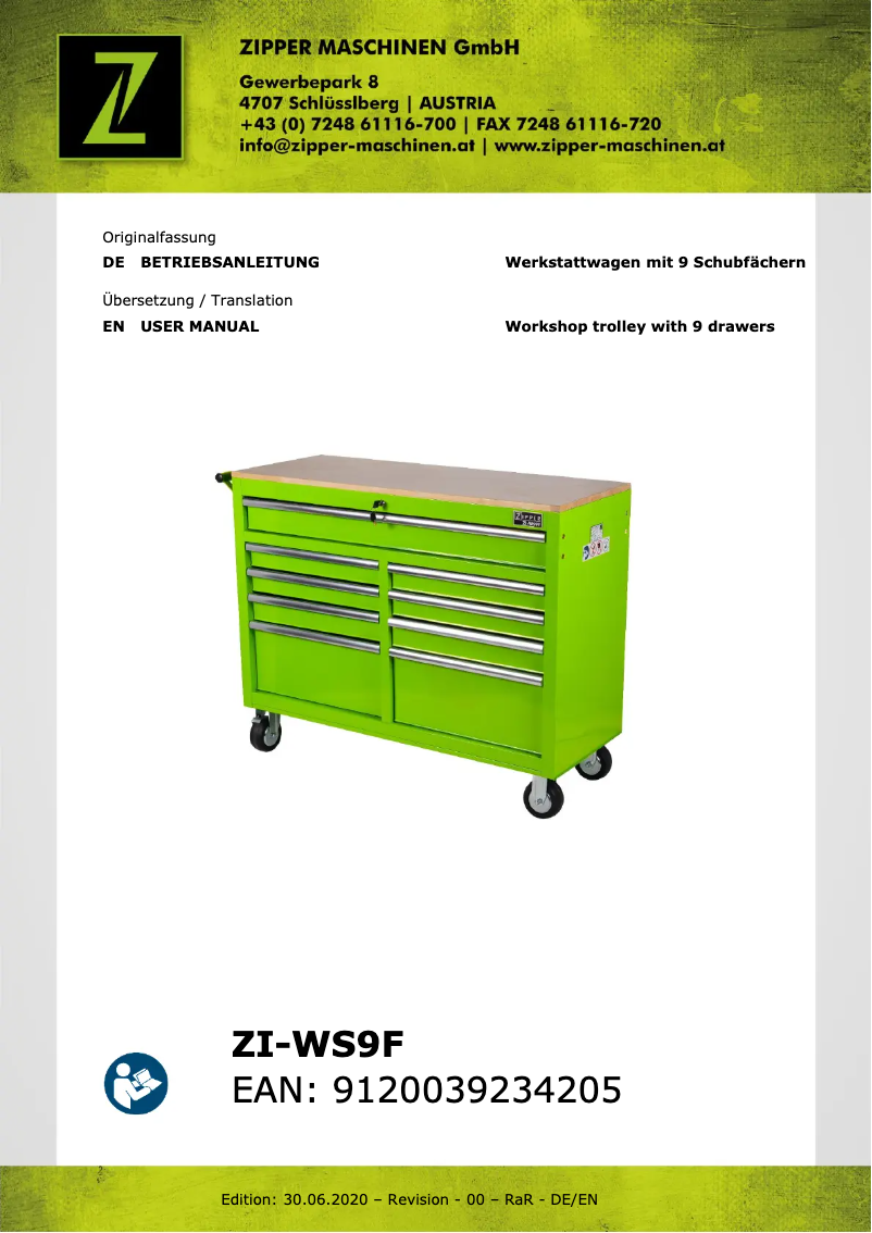 Image de la première page du manuel de l'appareil ZI-WS9F