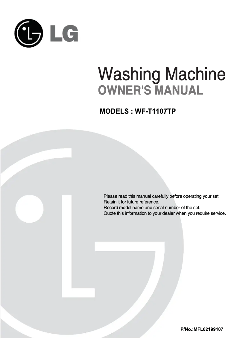 Image de la première page du manuel de l'appareil WF-T1107TP
