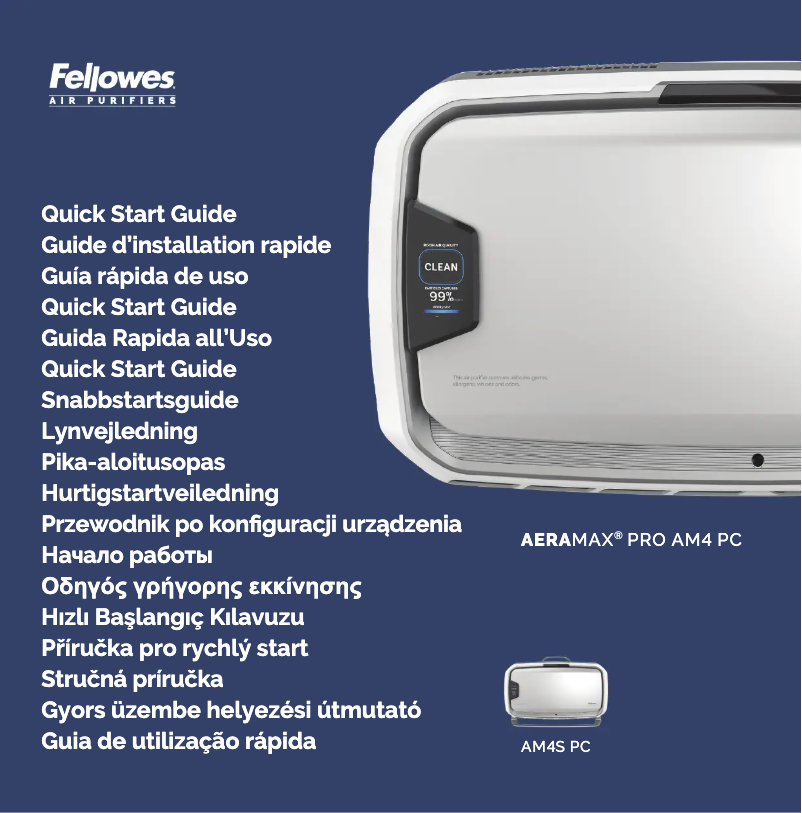 Page n°1 - Guide de démarrage rapide Fellowes AeraMax Pro AM 4S PC