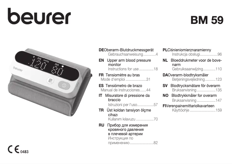 Page 1 de la notice Manuel utilisateur Beurer BM 59