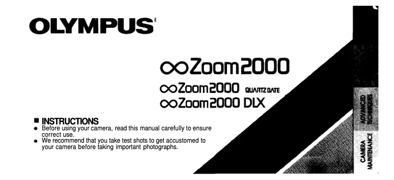 Page n°1 - Manuel utilisateur Olympus Zoom 2000