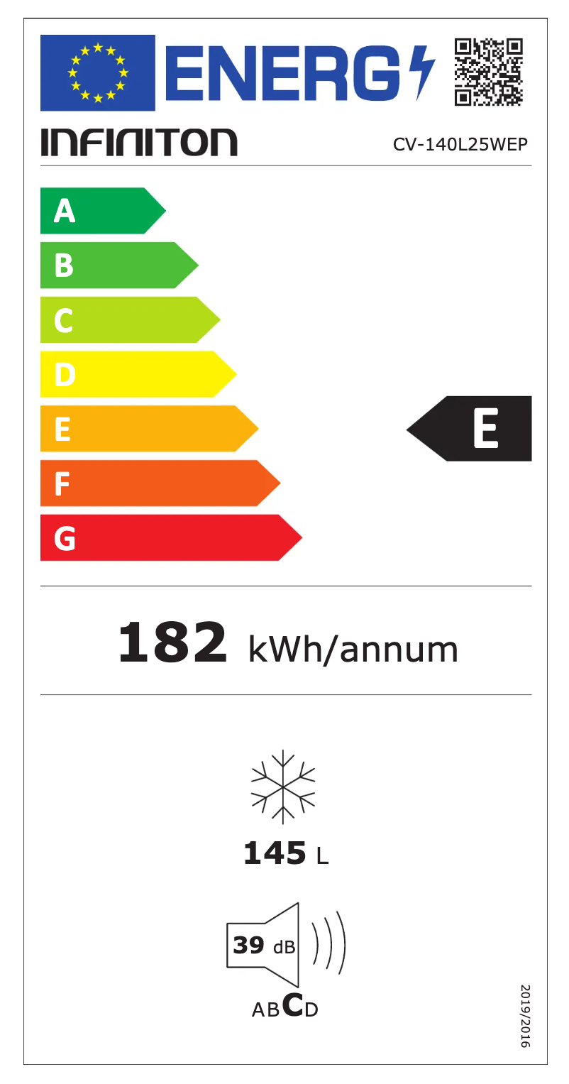 Page n°1 - Label énergétique Infiniton CV-140L25WEP