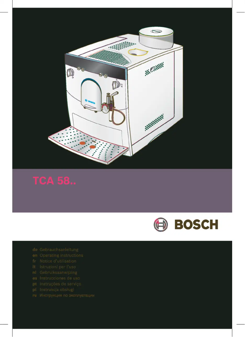 Page 1 de la notice Manuel utilisateur Bosch Benvenuto Classic TCA5802