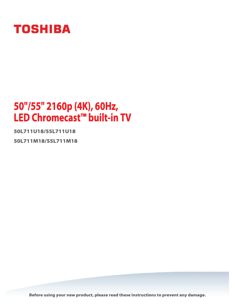 Page n°1 - Manuel utilisateur Toshiba 55L711U18