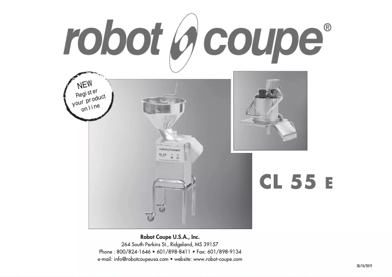 Page n°1 - Manuel utilisateur Robot Coupe CL 55 e