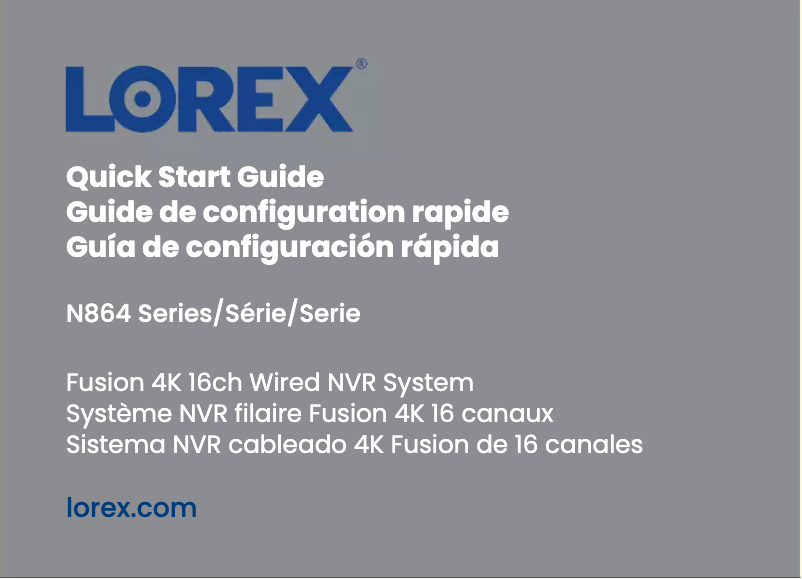 Page 1 de la notice Guide de démarrage rapide Lorex N864A64B