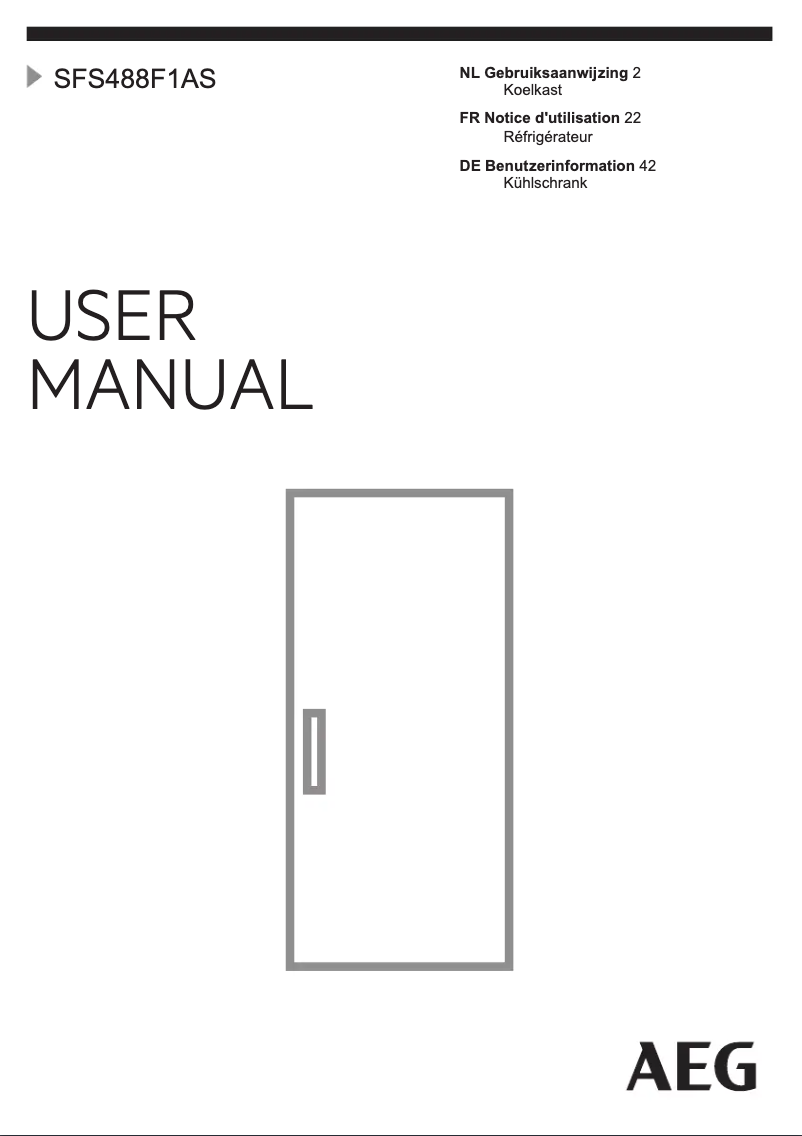 Page 1 de la notice Manuel utilisateur AEG SFS488F1AS