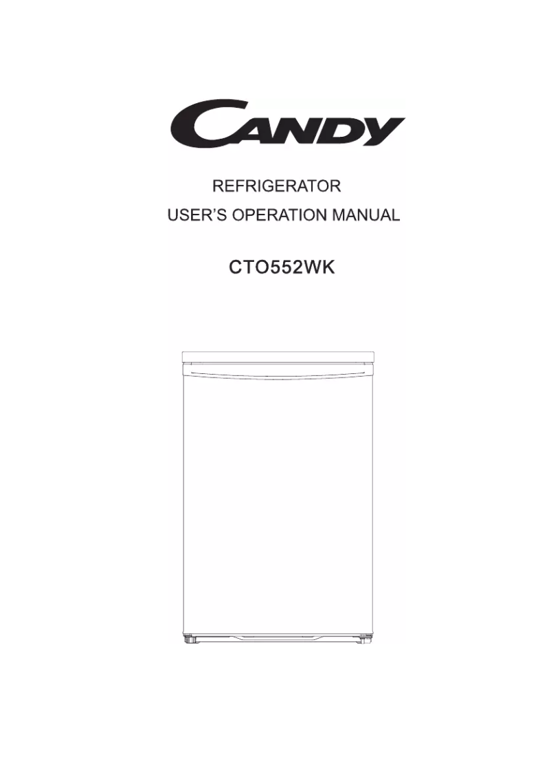 Page n°1 - Manuel utilisateur Candy CTO552WK