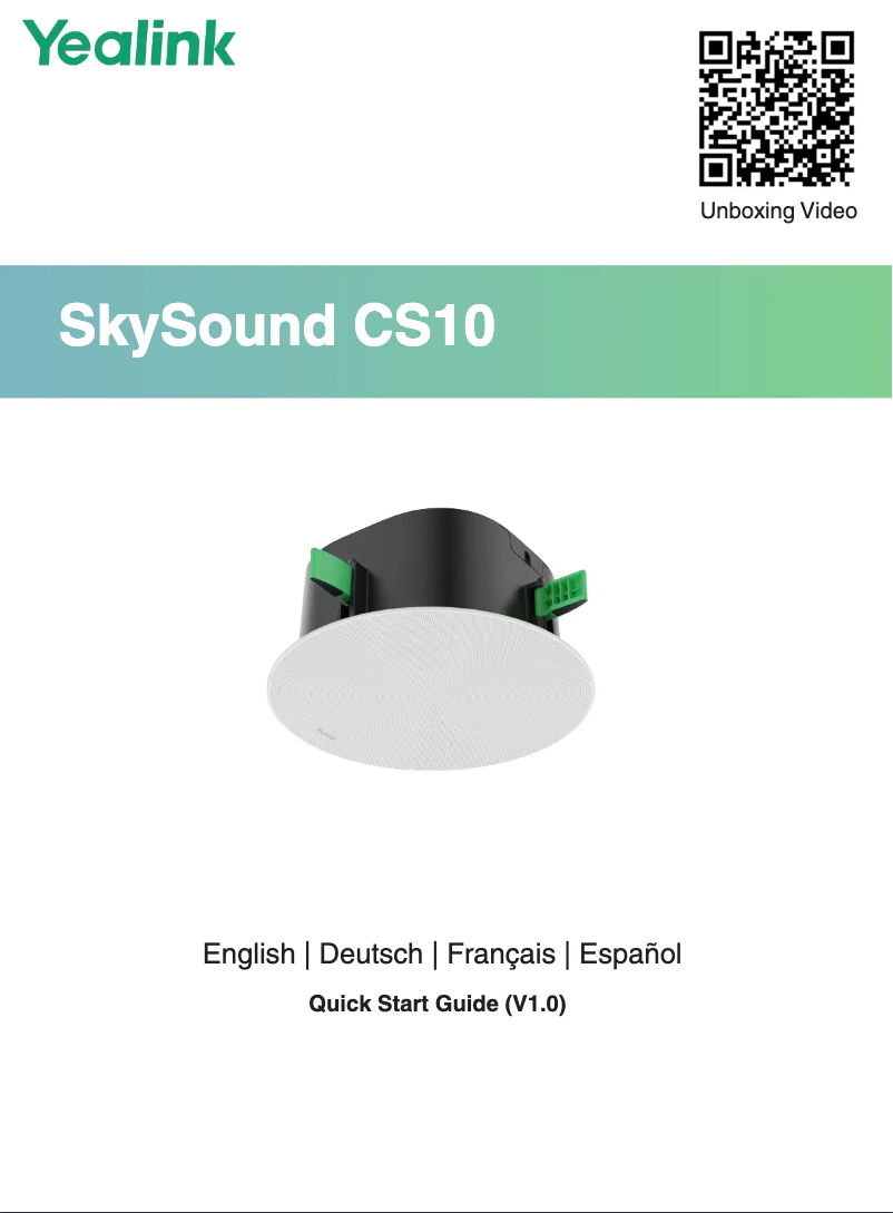 Image de la première page du manuel de l'appareil SkySound CS10