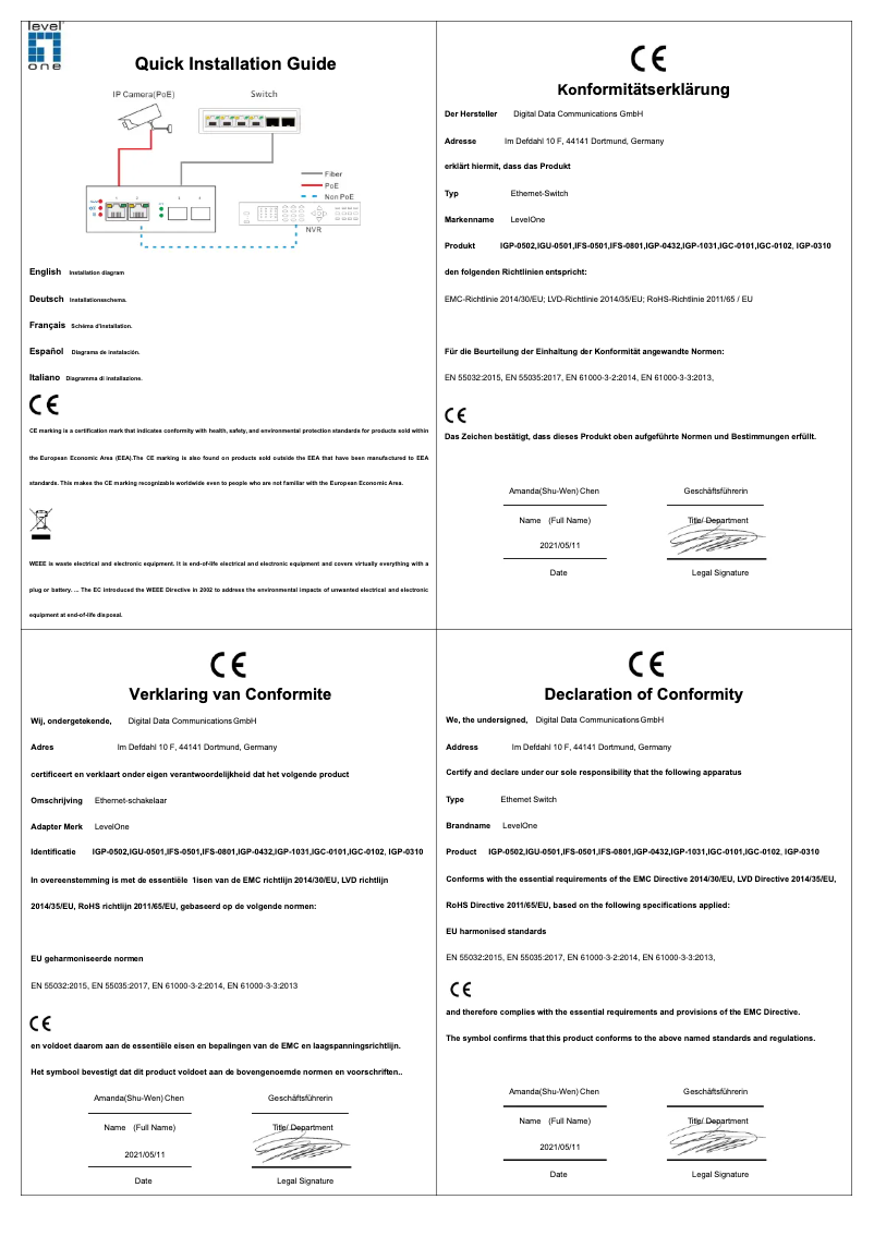 Page 1 de la notice Fiche technique Equip IGP-0432