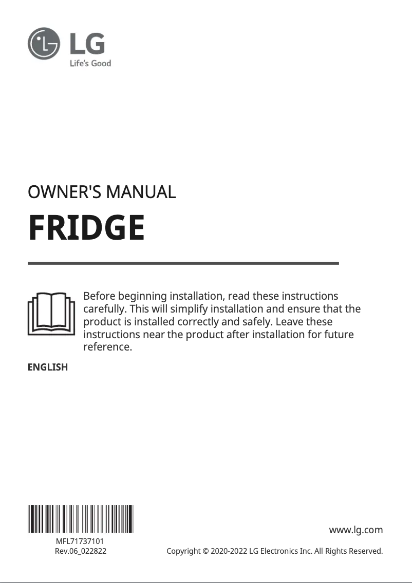 Page 1 de la notice Manuel utilisateur LG GLE51SWGSZ