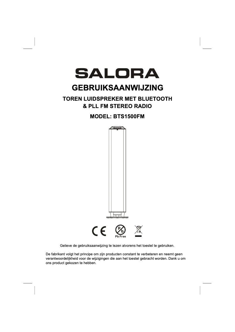 Image de la première page du manuel de l'appareil BTS1500FM