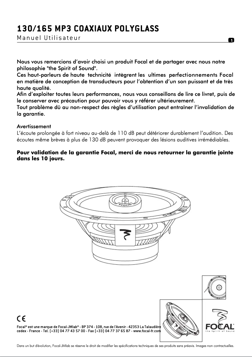 Página 1 del manual Manual de usuario Focal 130 MP3