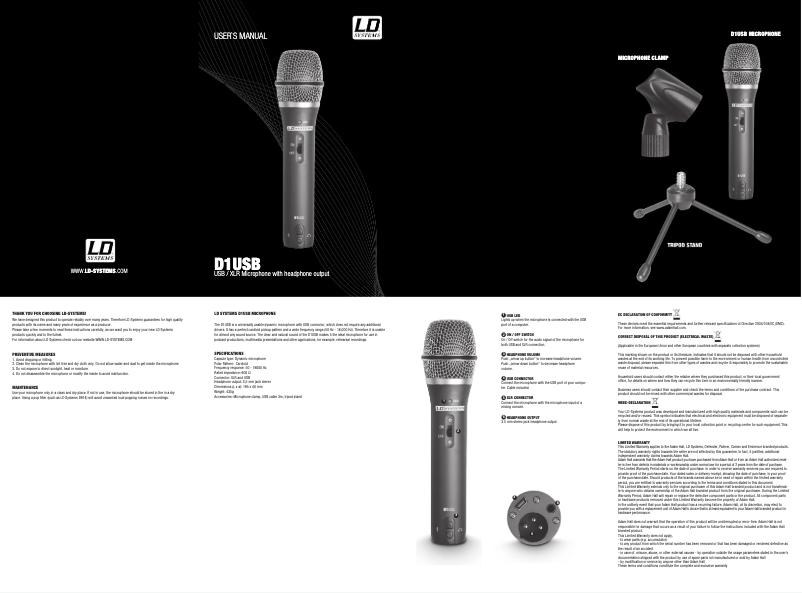 Image de la première page du manuel de l'appareil D 1 USB