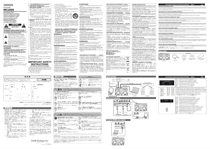 Page n°1 - Manuel utilisateur Denon MC2000