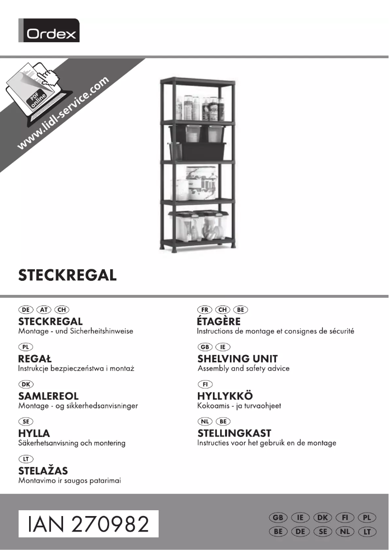 Page n°1 - Manuel utilisateur Ordex IAN 270982