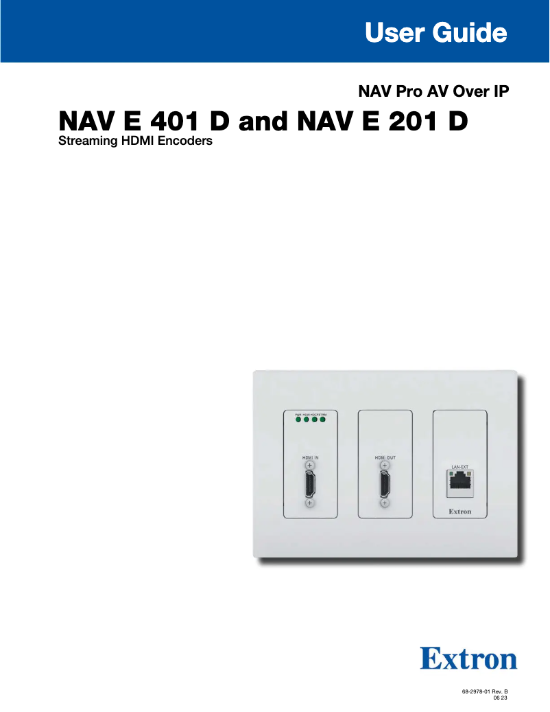 Page n°1 - Manuel utilisateur Extron NAV E 201 D