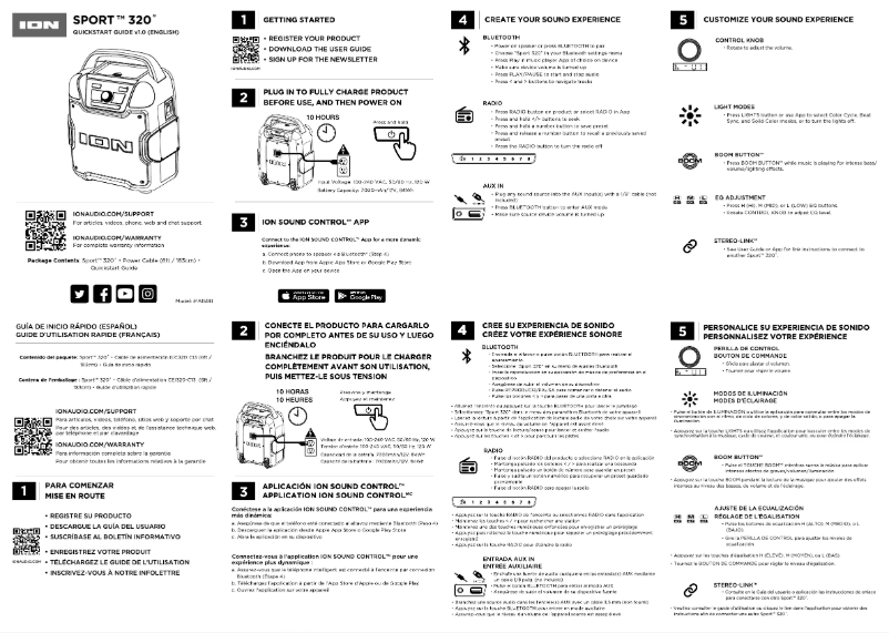 Page n°1 - Guide de démarrage rapide ION Sport 320