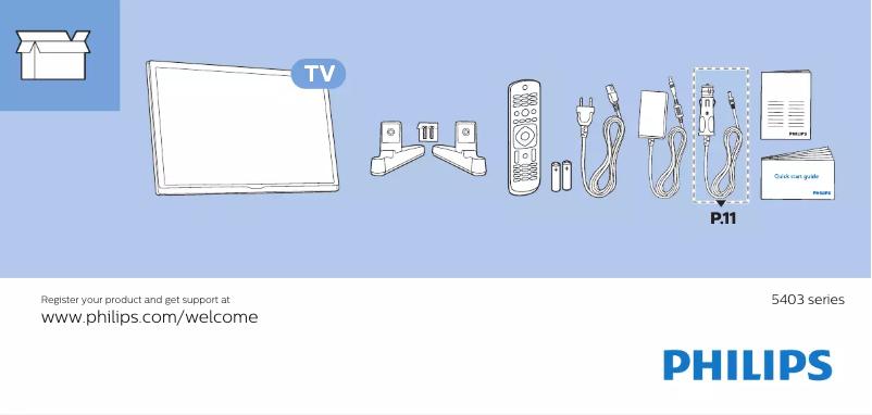 Page 1 de la notice Guide de démarrage rapide Philips 22PFS5403