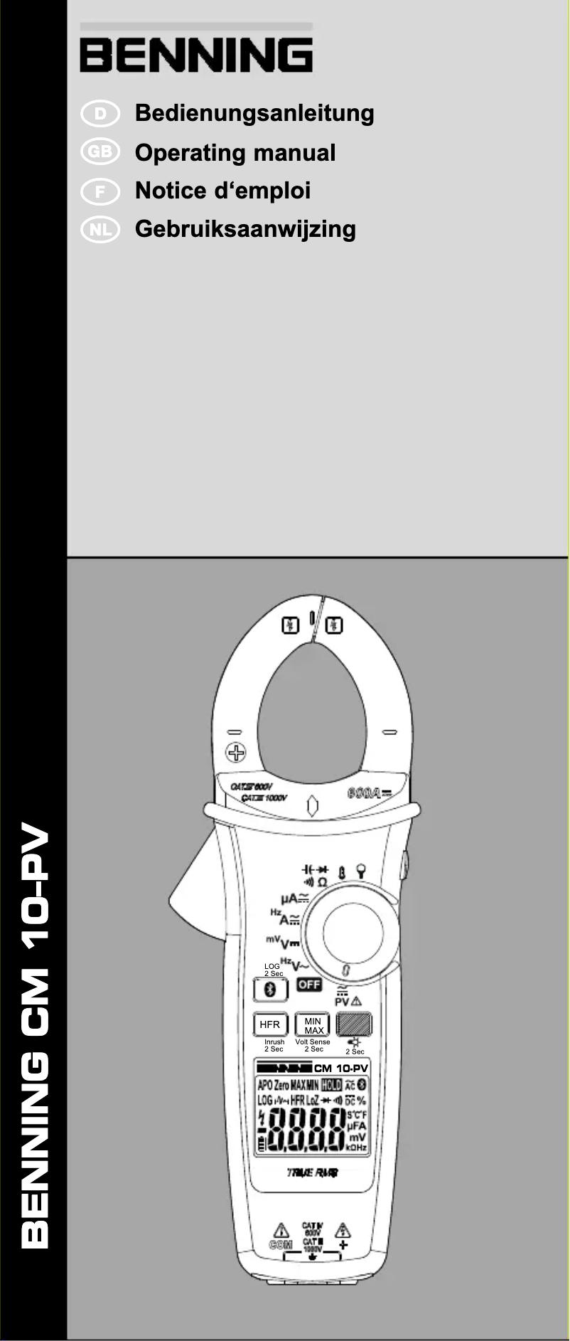 Page 1 de la notice Manuel utilisateur BENNING CM 10-PV