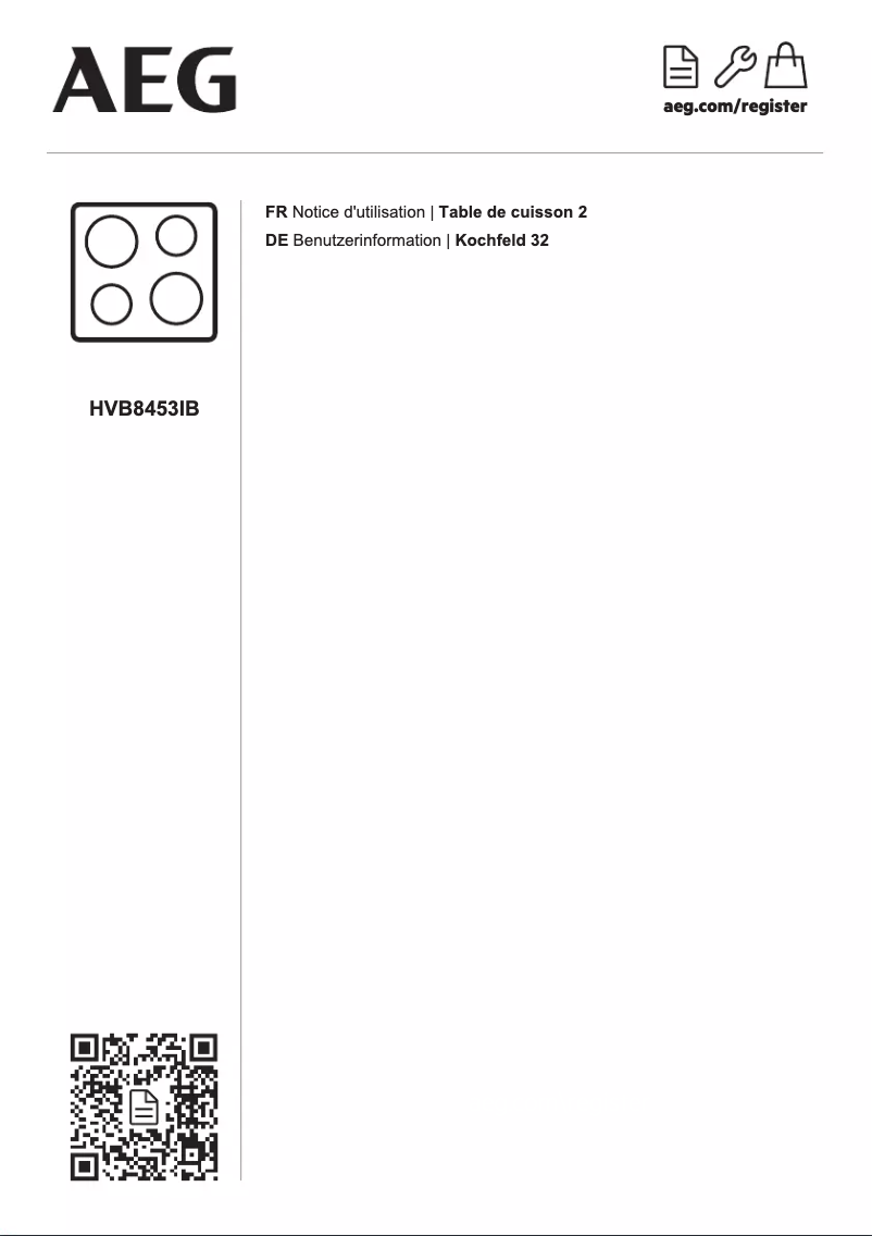 Page n°1 - Manuel utilisateur AEG HVB8453IB