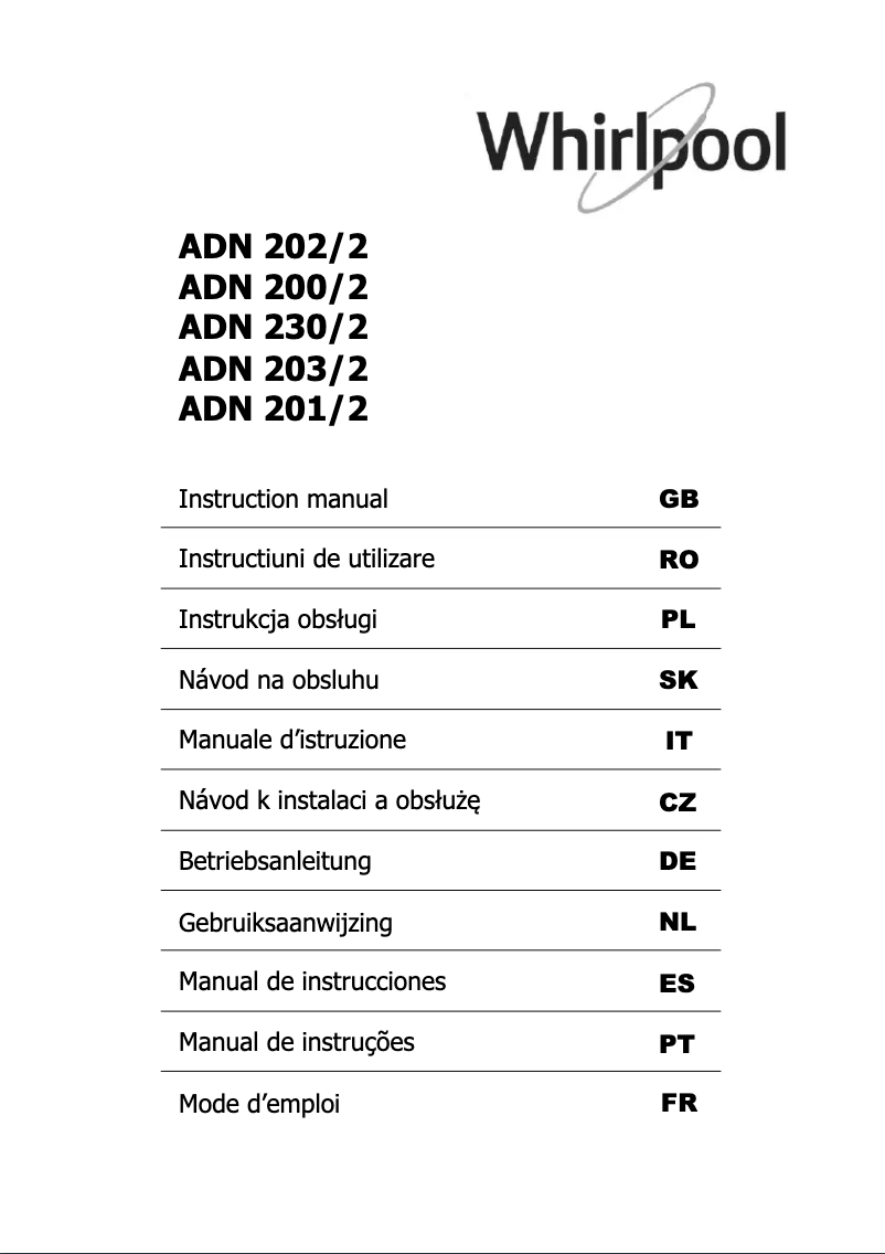 Image de la première page du manuel de l'appareil ADN 230/2